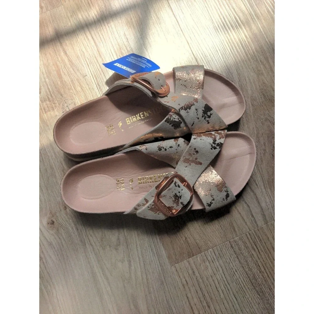 Birkenstock Siena Rose Gold Metallic Copper Exquisite Sandals EU 38 Womens 7-7.5 - Picture 5 of 12
